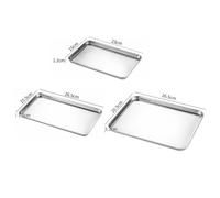 Plateau rectangulaire en acier inoxydable, plateau de présentation de Buffet, assiette de service alimentaire en métal, poêle à nouilles de riz, organisateur de stockage de plats à domicile L