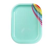 Plateau rectangulaire en acier inoxydable pour manucure et studio de maquillage
