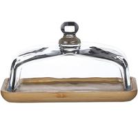 Plateau rectangulaire en bois avec couvercle en verre Vendos85