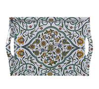 Plateau rectangulaire en mélamine avec poignées et Dessin Arabesque Grande Taille 5 x 31 x 44 cm