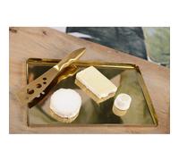 Plateau rectangulaire martelé doré