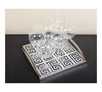 Plateau rectangulaire noir et blanc