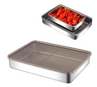 Plateau rectangulaire réutilisable pour le stockage de la viande, Peř le déjeuner, conservation des aliments - Récipient Peř alimentaire hermétique - Récipients d'évacuation de graisse de cuisine avec