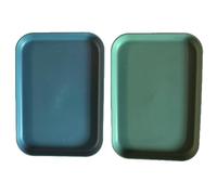 Plateau Rectangulaire XUEHOU 2 Pièces Plateau de Petit Plateau de Thé de Cuisine Mini Plateau de Restauration Rapide Plateau de Service Réutilisable pour Cuisine Bleu Foncé et Vert