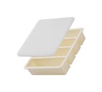 Plateau réfrigérant avec couvercle, Cream White | Moule à cubes longs en silicone, forme de congélateur à 4 cavités pour verres hauts, préparation refroidissement