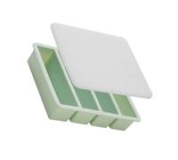 Plateau réfrigérant avec couvercle, Green | Moule à cubes longs en silicone, forme de congélateur à 4 cavités pour verres hauts, préparation refroidissement
