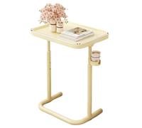 Plateau réglable avec porte-gobelet et plateau relevable - Grand bureau pour ordinateur portable pour canapés, chaises, fauteuils inclinables - Bureau de jeu portable et table d'appoint pour manger