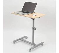 Plateau réglable pour petit-déjeuner au lit avec roulettes verrouillables en panneau de densité jaune, support pour souris et ordinateur portable, parfait pour une utilisation paresseuse au chevet