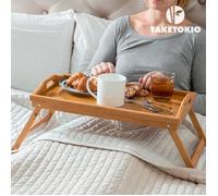 Plateau Repas Avec Pieds Pliants Petits Déjeuners Au Lit * Matière : Bambou * Dimensions Plateau : 50 X 30 Cm * Pieds : 21 Cm Fo...