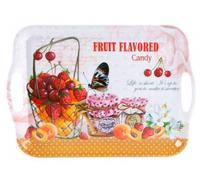 Plateau Repas déco Fruit et Papillon - Campagne - Vintage rétro - 35 x 25 cm (M1)