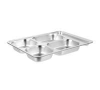 Plateau-repas Divisé Extra Grand en Acier Inoxydable à Quatre Compartiments