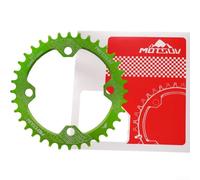 Plateau rond 104bcd 32-38T étroit et large pour pédaliers de vélo en alliage d'aluminium avec transfert de puissance fluide et fiabilité (Grenn36T)