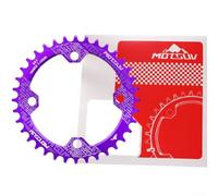 Plateau rond 104bcd 32-38T étroit et large pour pédaliers de vélo en alliage d'aluminium avec transfert de puissance fluide et fiabilité (violet36T)
