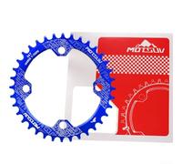 Plateau rond 104bcd 32-38T étroit et large pour pédaliers de vélo en alliage d'aluminium avec transfert de puissance fluide et fiabilité (blue32T)