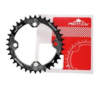 Plateau rond 104bcd 32-38T étroit et large pour pédaliers de vélo en alliage d'aluminium avec transfert de puissance fluide et fiabilité (noir 36T)