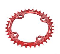Plateau rond 104bcd 32-38T étroit et large pour pédaliers de vélo en alliage d'aluminium avec transfert de puissance fluide et fiabilité (rouge 36T)