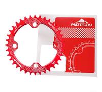 Plateau rond 104bcd 32-38T étroit et large pour pédaliers de vélo en alliage d'aluminium avec transfert de puissance fluide et fiabilité (rouge 38T)