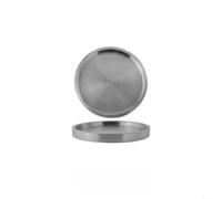 Plateau rond à double paroi en acier inoxydable 304, plateau de service épais avec isolation pour structure, passe au lave-vaisselle pour hotpot et desserts, poli pour surface, argent, 26 x 26 x 3 cm