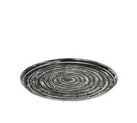 Plateau rond avec bords en métal noir et blanc D51cm J-Line