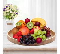 Plateau Rond Bois,Round Tray,Kit De Broderie,Ensemble De Plateaux Ing,Plateaux En Bois Pour Aliments Ronds,Plateau De Service Rond En Bois,Plateau En Bois Rond Pla