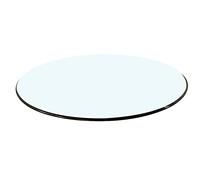 Plateau rond de 78,7 cm en verre trempé de 0,8 cm d'épaisseur avec bord plat poli pour intérieur ou extérieur, tables basses et tables de patio (transparent)