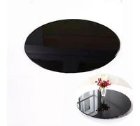 Plateau rond de rechange en verre trempé noir de 6 mm d'épaisseur, bord biseauté, diamètre 38-100 cm, pour salle à manger, café et décoration d'intérieur.