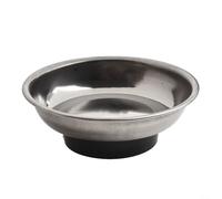 Plateau rond en acier inoxydable avec base magnétique pour outils et petites pièces dans le garage ou l'atelier avec fond en PVC résistant aux rayures, 7,6 cm, 10,2 cm, 15,2 cm (A)