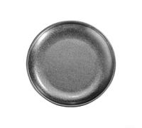 Plateau rond en acier inoxydable de style coréen, assiette de service texturée rétro pour café, thé, collation (30 cm)