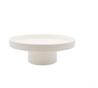 Plateau rond en acrylique avec base surélevée sécurisée et résistant aux rayures, pour une utilisation polyvalente, y compris les aliments, les boissons, les cosmétiques et les petits articles (blanc