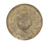 Plateau rond en alu frappé finition or