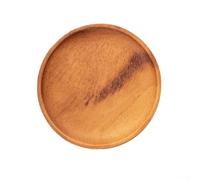 Plateau rond en bois de noyer robuste pour servir des desserts à thé et des collations assorties dans le salon, la cuisine ou le porche (marron, 15 cm)