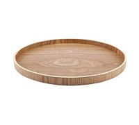 Plateau rond en bois multi-usages - Plateau de service - Plateau de transfert - Plateau de repas pour restaurant (33 cm)