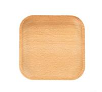 Plateau rond en bois naturel non revêtu pour service de nourriture sèche en bois massif avec texture de grain authentique et ton chaud (13 x 13 cm)
