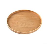 Plateau rond en bois rouge créatif pour maison, hôtel, dessert, thé, café, collations, plateau de salle à manger élégant (30)