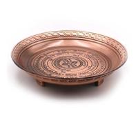 Plateau rond en métal avec trépied de 13 cm pour prière, astrologie, tarot, bague, babioles pour décoration (cuivre)