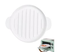 Plateau rond en silicone pour micro-ondes, 9, 5 x 7, 8 pouces, avec double poignées, poêle à bacon rainurée résistante à la chaleur pour four, gadget de cuisine de restaurant domicile