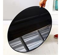 Plateau rond en verre pour table basse ou salle à manger - Surface en verre trempé Ø 50 cm 60 cm 70 cm (couleur : noir, taille : 58 cm) - Design élégant et moderne