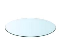Plateau rond en verre transparent de 8 mm d'épaisseur avec bords polis, en verre trempé, polyvalent pour restaurants, terrasses, salle à manger, plateau de rechange de 650 mm