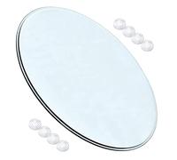 Plateau rond en verre trempé de 35 à 100 cm de diamètre de 9 mm de diamètre, haute capacité de charge, finition miroir, parfait pour les tables de salle à manger et de jardin