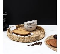 Plateau Déco en Bois "Tressage" 40cm Naturel