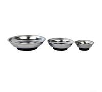 Plateau rond magnétique en acier inoxydable avec base magnétique solide et fond en PVC pour éviter les rayures pour outils de garage et petites pièces, 7,6 cm, 10,2 cm, 15,2 cm (C)