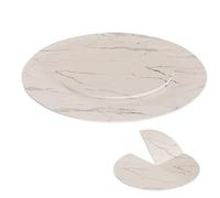 Plateau Rond Pliable 4 Plis avec Plateau Tournant Amovible, Rotation À 360°, Plateau Bois Rond, sans Pieds, pour Salle À Manger, Jardin, Maison(White,160cm/63)