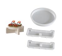 Plateau rond pratique en silicone souple avec base robuste, idéal pour la décoration de table à manger et les événements, usage quotidien, artisanat fait à la main