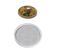 Plateau rond pratique en silicone souple avec base robuste, idéal pour la table de salle à manger et les événements, usage quotidien. Silicone souple