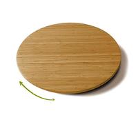 Plateau rond rotatif, plateau de service tournant, plat rond rotatif de table en bambou - Diamètre 35 x Hauteur 2.5 cm -JUANIO- Autre