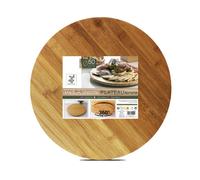 Plateau rond rotatif, plateau de service tournant, plat rond rotatif de table en bambou