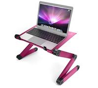 Plateau Rose Ordinateur Portable, LifeBasis Support Ordinateur Portable avec Pieds Pliables et Angle Réglable à 360° pour MacBook, Tablette, Laptop, Dessin, Livres, Magazines, Petit-déjeuner