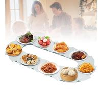 Plateau rotatif à 360° pour table de salle à manger manuelle, plateau de service antidérapant réglable, plateau tournant réutilisable pour la nourriture, idéal pour les salles à manger et les fêtes