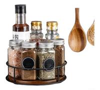 Plateau rotatif en bois pour cuisine et salle de bain avec coussinets antidérapants, pour épices et maquillage (716,7 cm)