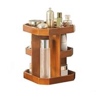 Plateau rotatif en bois pour homme avec trois niveaux empilés et neuf espaces dédiés pour montres parfumées et petits objets personnels (prismatique)